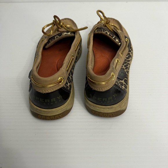 Sperry leopard print canvas shoes women’s 7M Tan - Picture 3 of 7